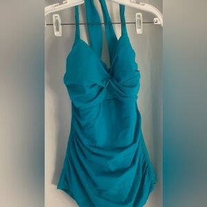 Catalina Women’s Plus Size One Piece Swim Suit, Teal, Lined; 2X/2XG (18W/20W)